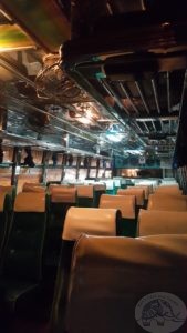 interior of orange bus thailand