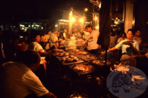 market stall and food