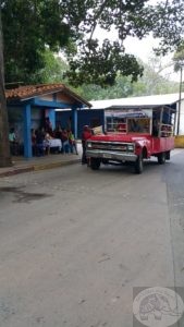 a quiet coffee corner at a bus stop