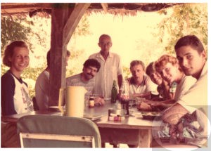 a break at a restaurant during first week of language lessons