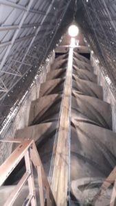 across the transept to the towers - a wood walkway