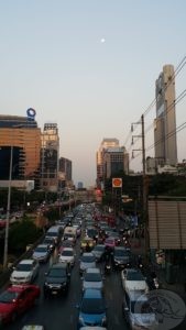 Sathorn road bangkok thailand traffic jam