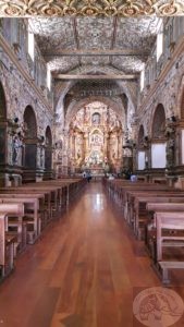 interior of st francis church in quito ecuador