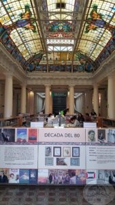 interior of library in train station in lima peru