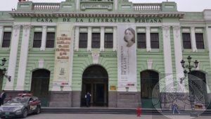 Peruvian literature in old railway station lima peru