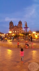 plaza de armas in evening cusco peru