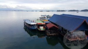 floating restaurant along highway 10N in Laos