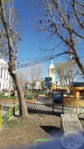 small town square in Uyuni, Bolivia