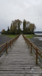 walkway to a church, chiloe, chile