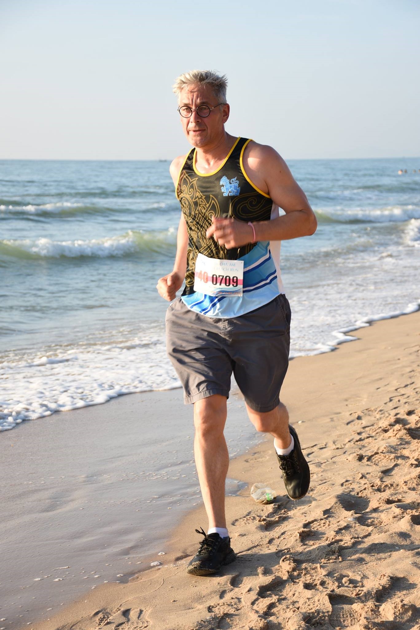 running on the beach