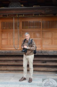 ken at temple in Japan